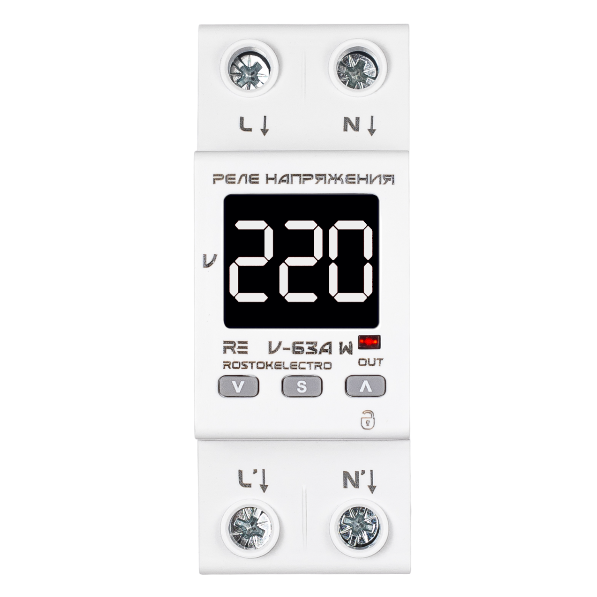 Реле напряжения RE V-63A W RostokElectro                                         