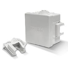 Коробка распределительная Plast Electro 65х65х40 (4 ввода, наружный монтаж) IP54 бел.+ 3 адаптера каб.канала PE 120 013/бел