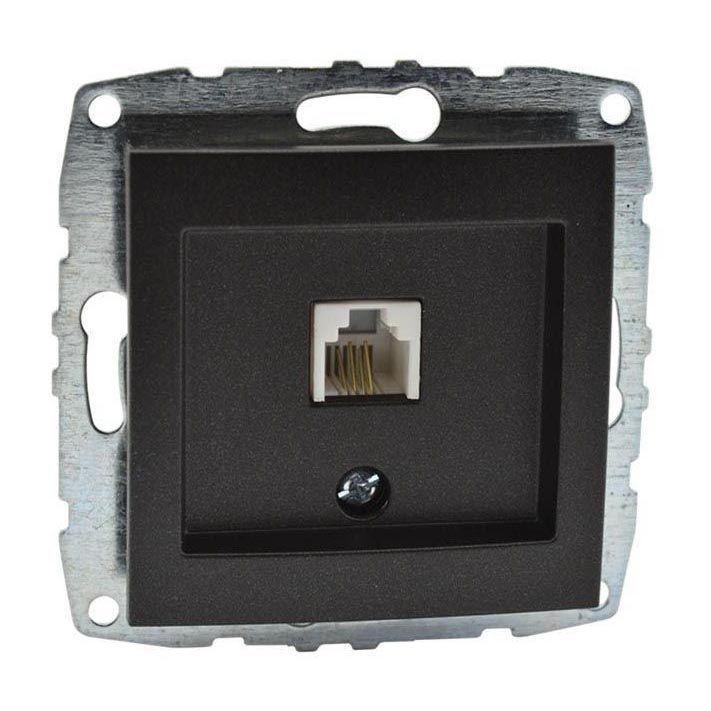 Розетка телефонная механизм Rj45 Cat3 Mono Electric Despina/ Larissa графит 500-002025-124