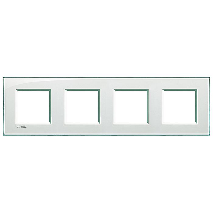 Рамка 4 поста BTicino LIVING LIGHT, горизонтальная, морская вода, LNA4802M4KA