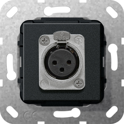 Gira System 55 Черный матовый Гнездо XLR серии D Вставка