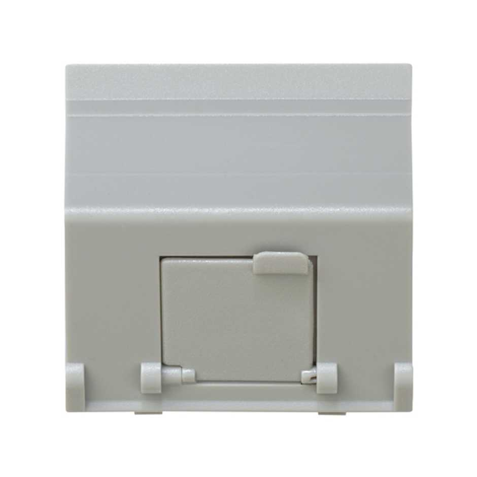 Simon 27 Розетка наклонная для передачи данных со шторкой на 1 разъем RJ45 серого цвета S27