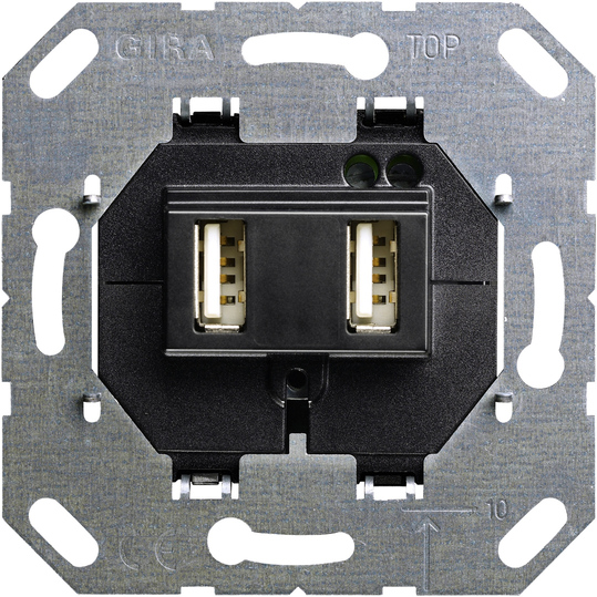 Gira Мех роз USB 2-ой  А+А черный