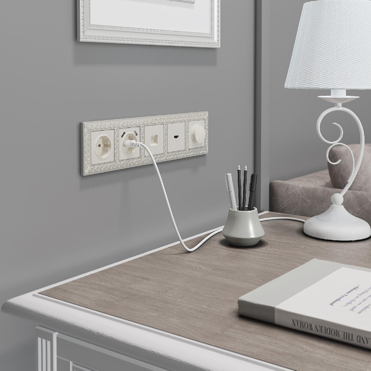 Накладка для USB розетки перламутровый рифленый W1179513