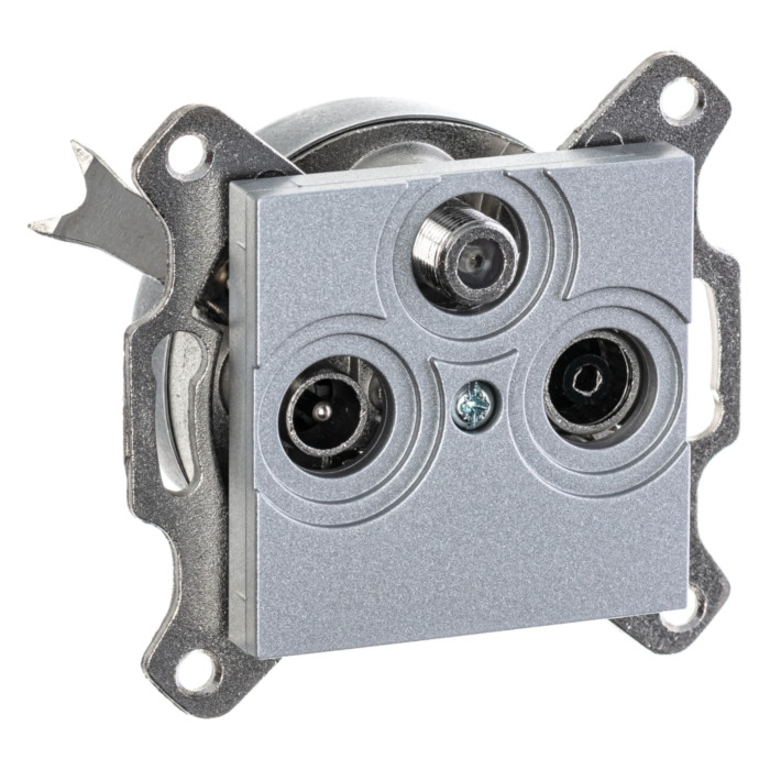 Розетка TV-FM-SAT ABB LEVIT, , серебро, 2CHH083303A6070