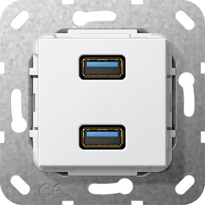 Gira S-55 Белый глянцевый Переходник USB 3.0 A 2 местн.