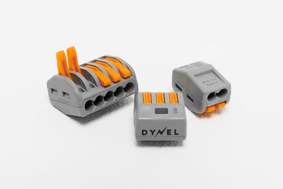 Клемма строительно-монтажная СМК 222-412 с рычагом 2 отверстий 0,08-2,5м DYNEL DY-03-01-001